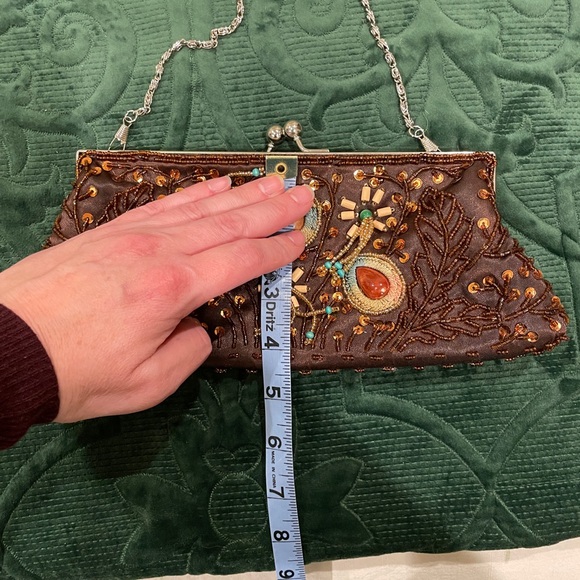 Y2K brown beaded purse - Picture 3 of 8